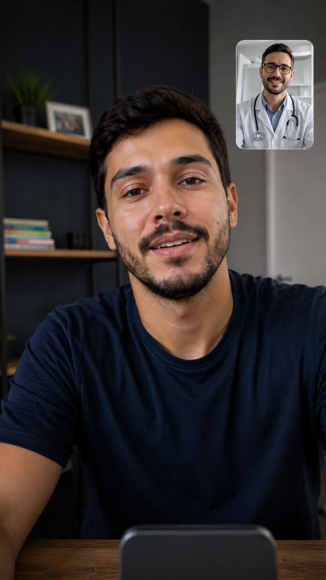 Médico em atendimento por telemedicina